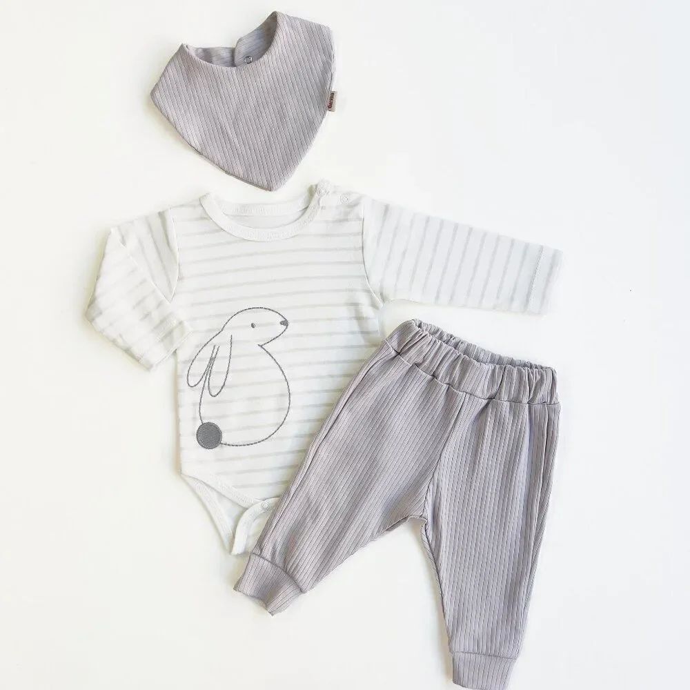 Dreamline Baby Organic Cotton Bodysuit & Pants Set Bunny